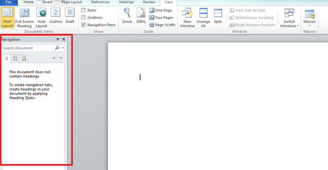 Turn off navigation pane in word for mac pro
